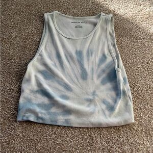 American Eagle Outfitters Blue and White Crop Tank Top